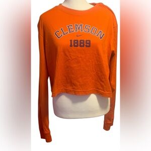 Nike Clemson Tigers Long Sleeve Cropped T-Shirt